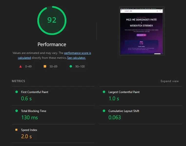 Rychlost webov&yacute;ch str&aacute;nek
